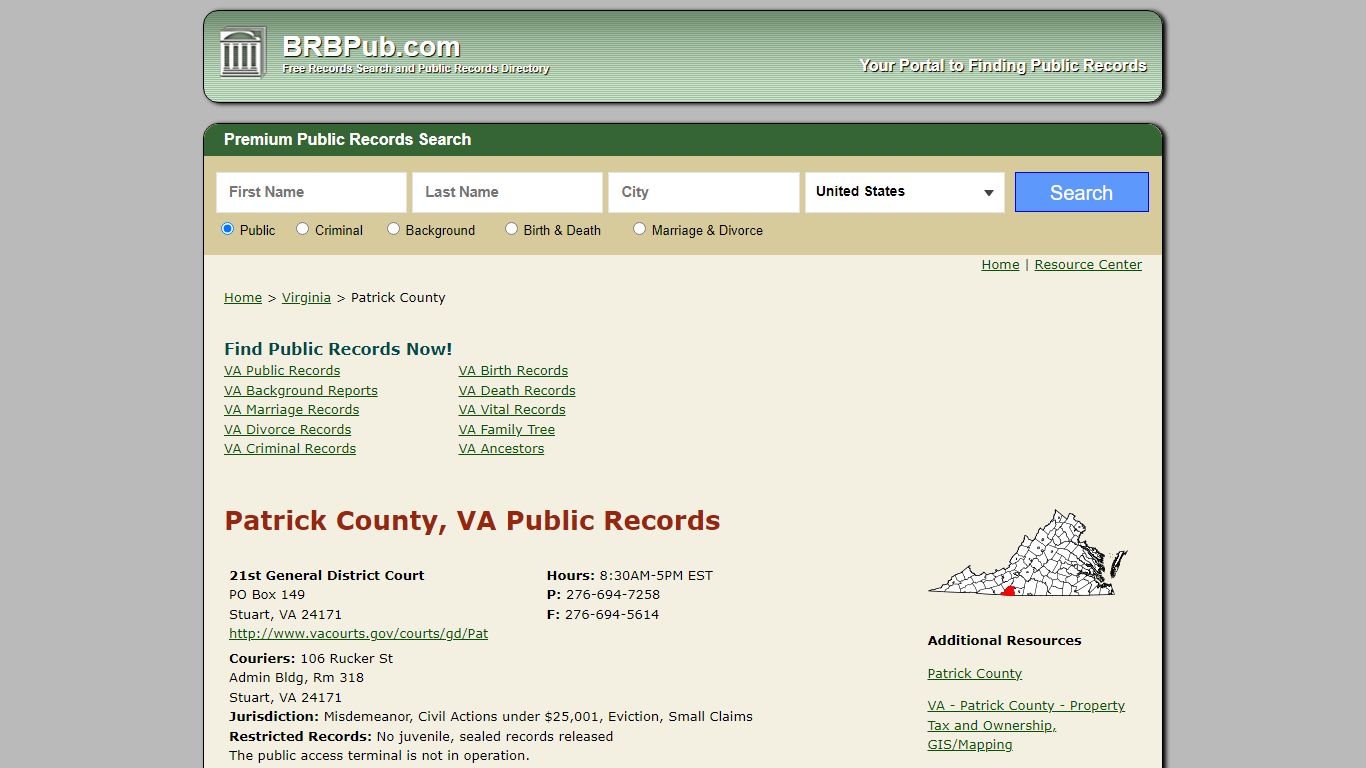 Patrick County Public Records | Search Virginia Government Databases